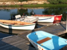 Dinghies describe a colorful palette at New Bedford Yacht Club in Padanarum.