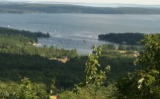 There are blueberries for pickin' along the way and a stunning view when you get the 900' up Blue Hill, ME.